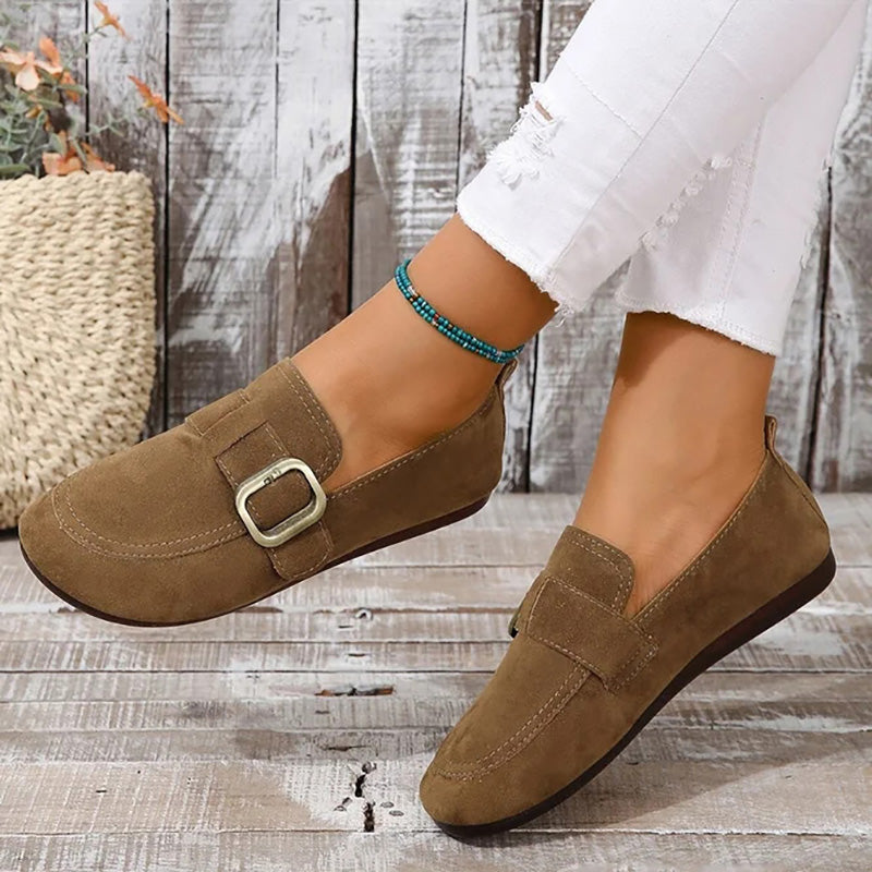 GS Slip-On Low | Comfortabele lage platte slip-on schoenen met gesp voor dames