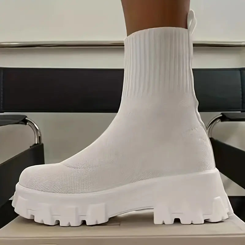 GS Knit Boot | Comfortabele geweven laars met dikke zool voor dames
