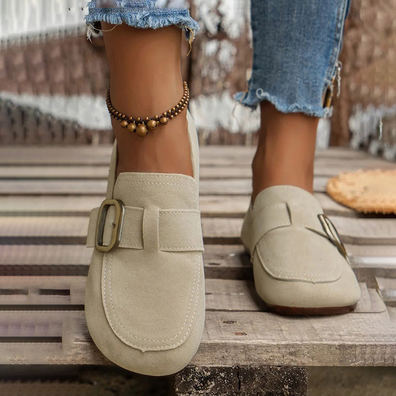 GS Slip-On Low | Comfortabele lage platte slip-on schoenen met gesp voor dames