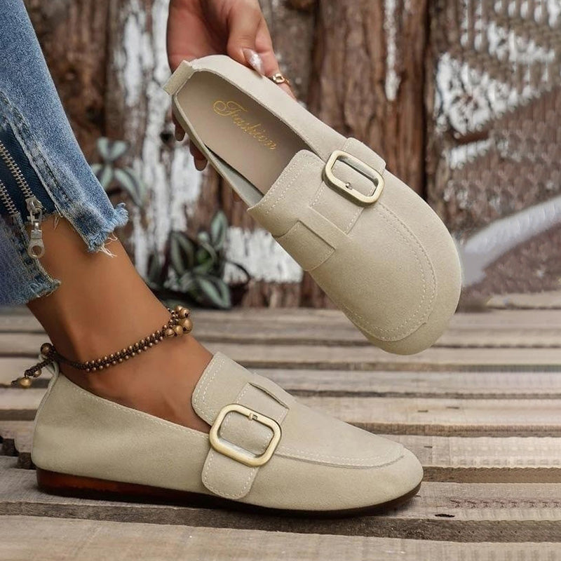 GS Slip-On Low | Comfortabele lage platte slip-on schoenen met gesp voor dames