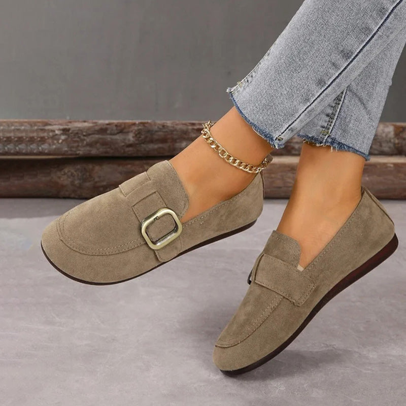 GS Slip-On Low | Comfortabele lage platte slip-on schoenen met gesp voor dames