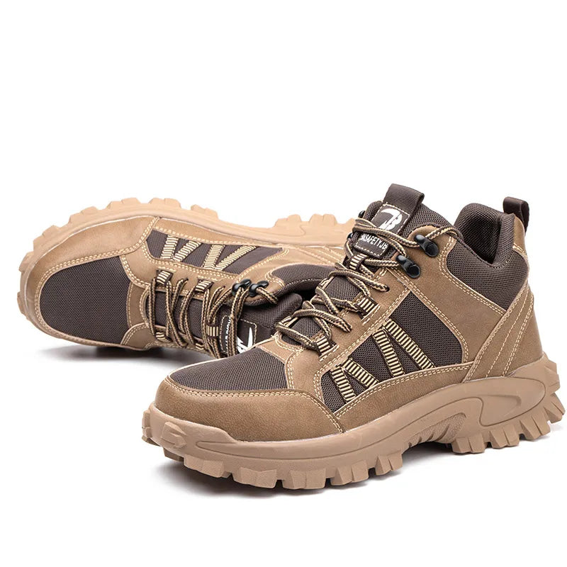 GS Safe Work | Half hoge comfortabele veiligheidsschoenen met dikke zool voor heren