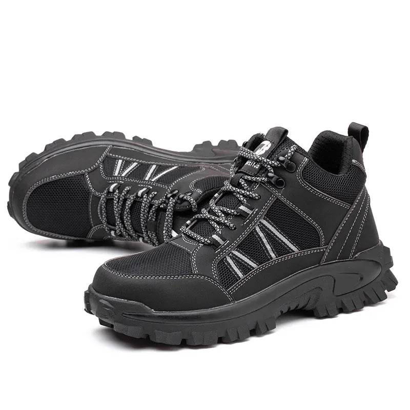 GS Safe Work | Half hoge comfortabele veiligheidsschoenen met dikke zool voor heren