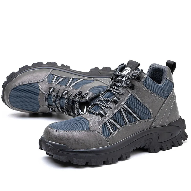 GS Safe Work | Half hoge comfortabele veiligheidsschoenen met dikke zool voor heren