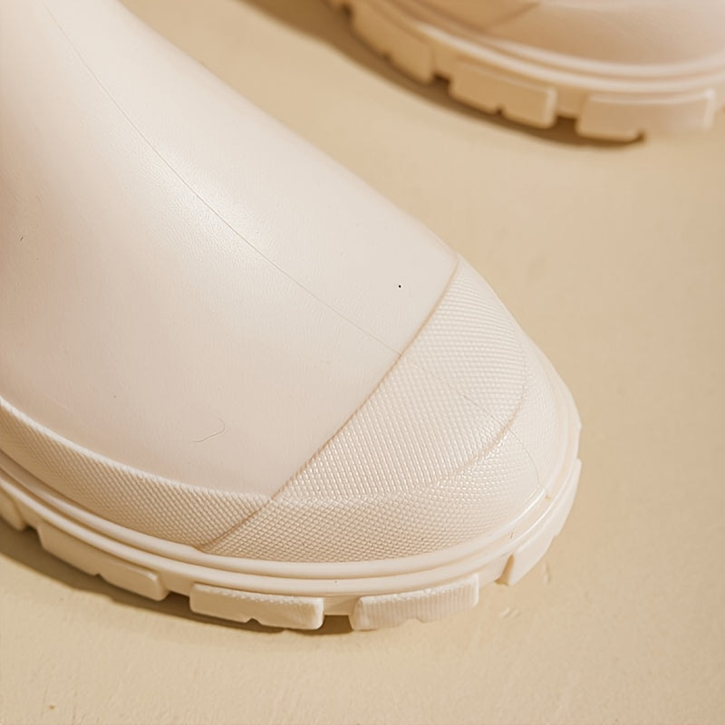 Regenlaarzen voor de herfst – halfhoge waterdichte rubberlaarzen met antislipzool voor dames