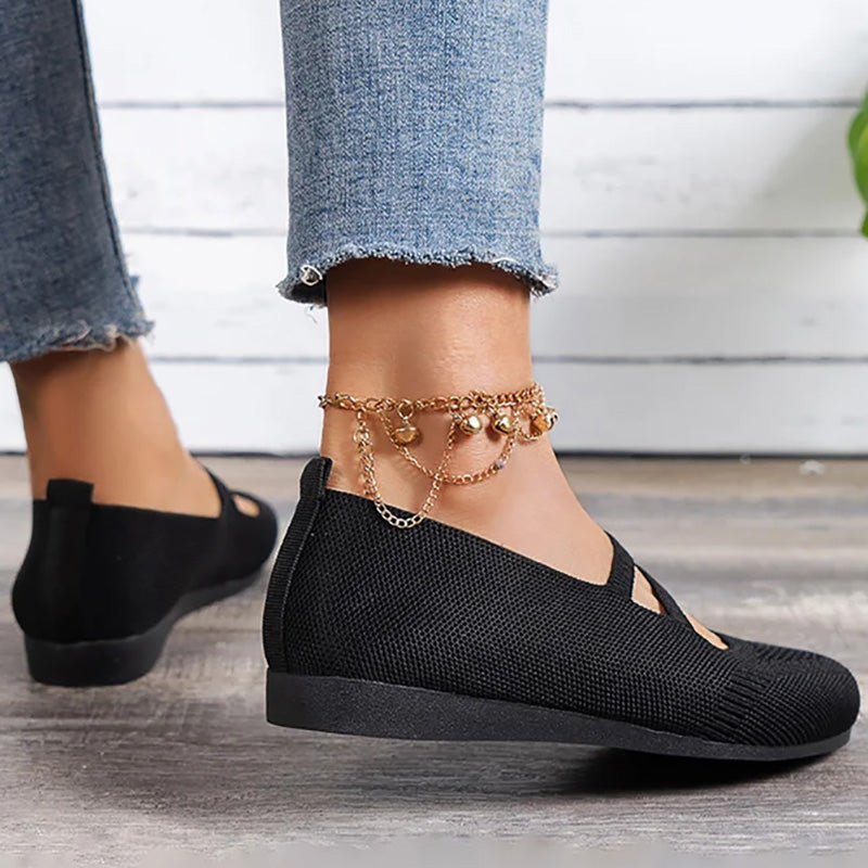 GS Low Mesh | Lage instappers met wreef bandjes en platte zool voor dames