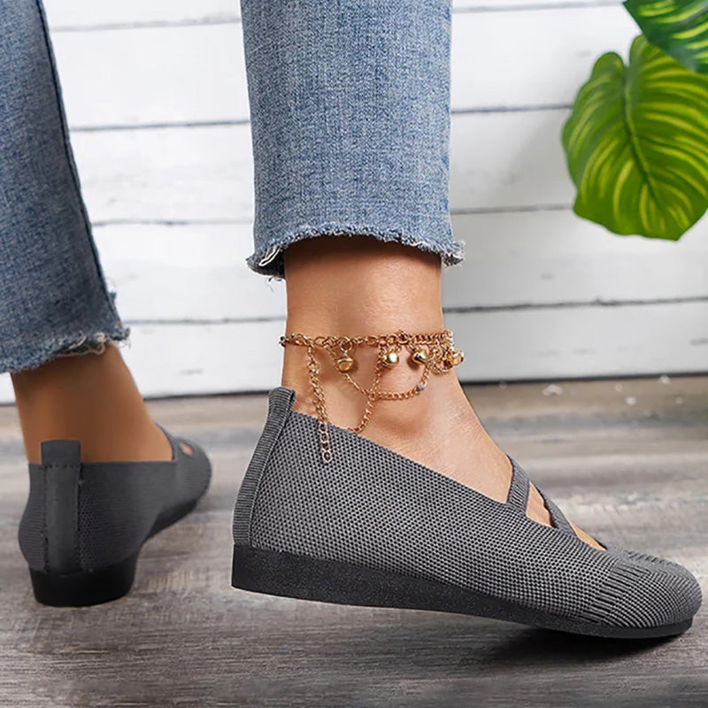 GS Low Mesh | Lage instappers met wreef bandjes en platte zool voor dames