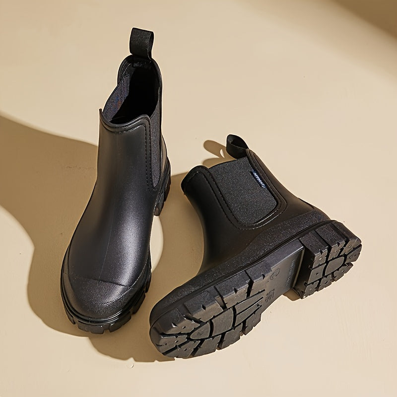 Regenlaarzen voor de herfst – halfhoge waterdichte rubberlaarzen met antislipzool voor dames