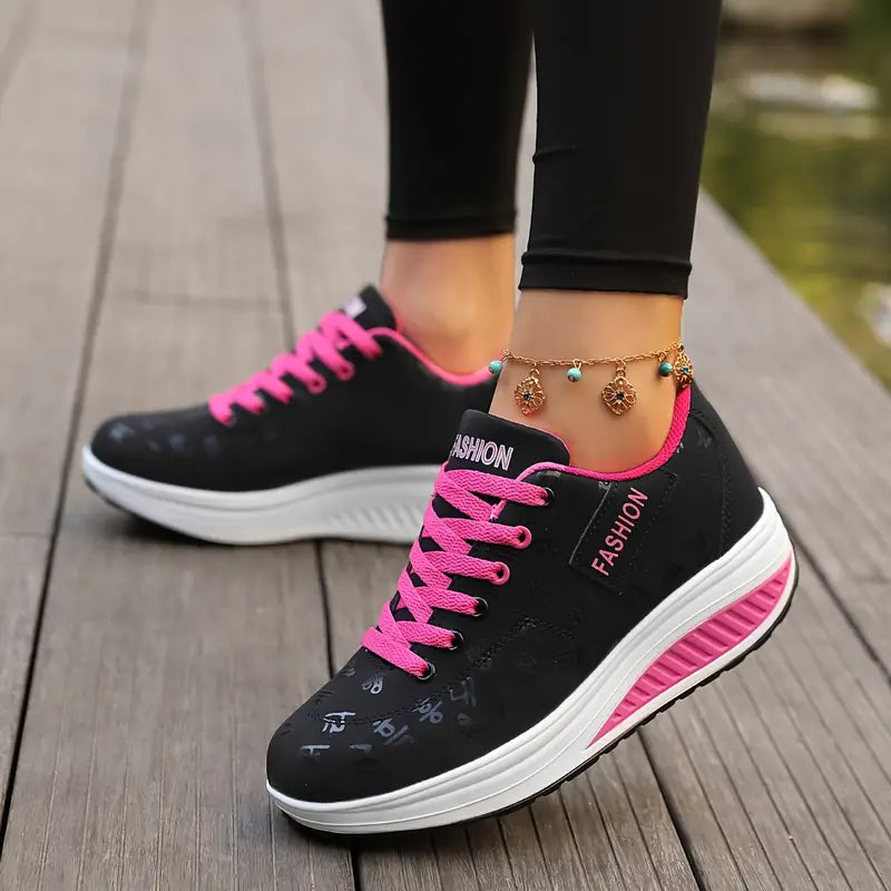 GS Fashion Plateau | Trendy plateau sneakers met veters voor de herfst
