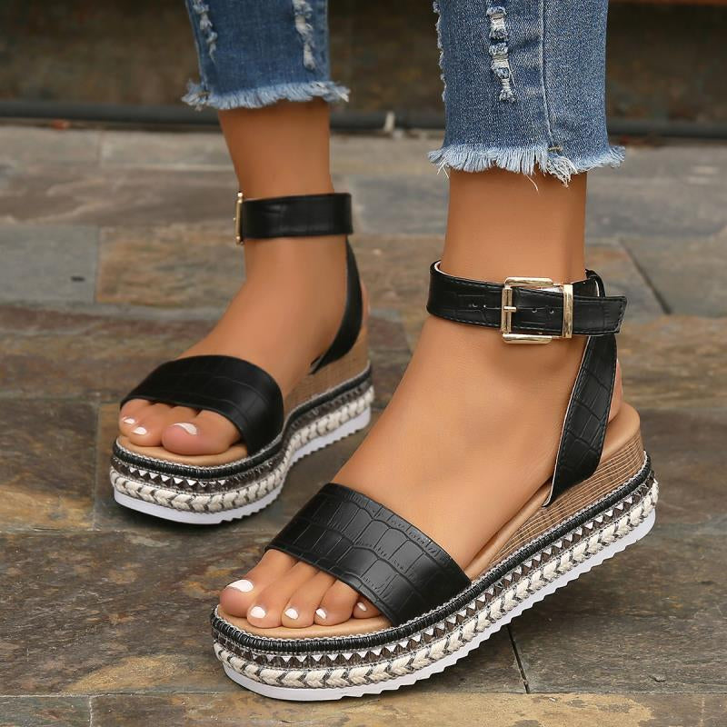 GS Platform Sandaal | Elegante platform sandalen met enkelbandje voor dames