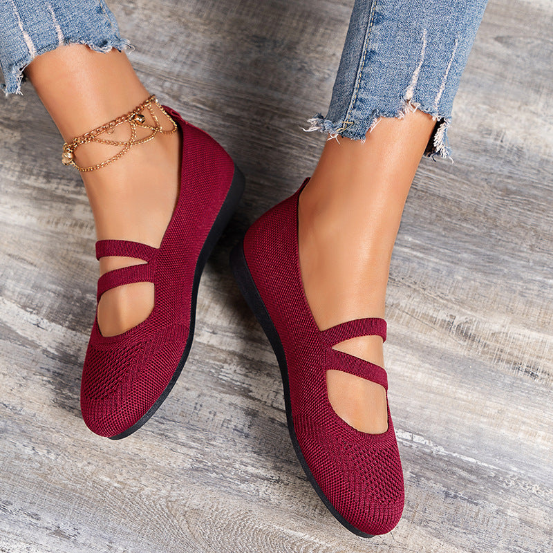 GS Low Mesh | Lage instappers met wreef bandjes en platte zool voor dames