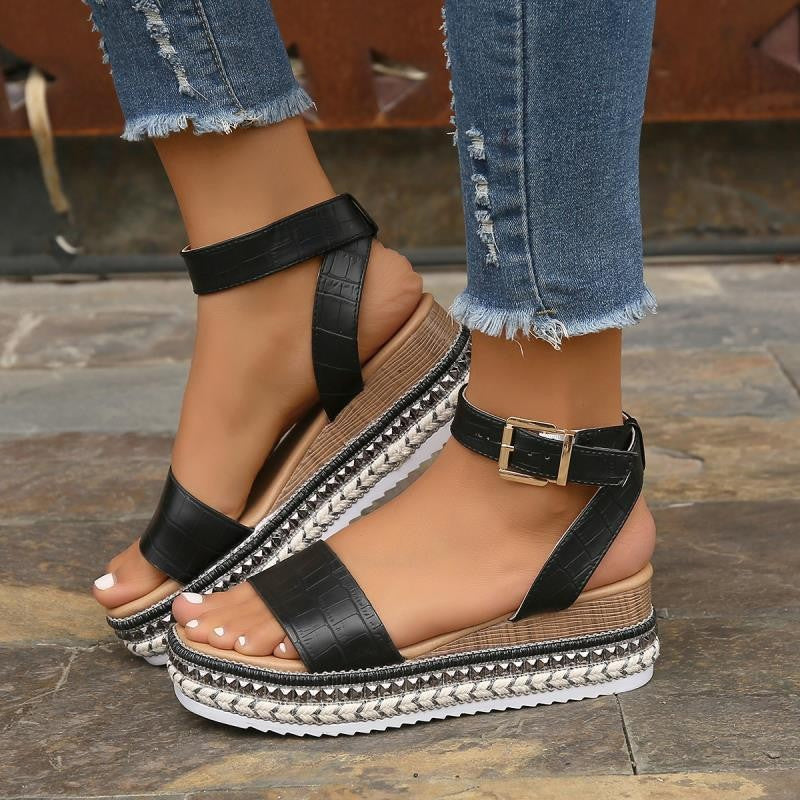 GS Platform Sandaal | Elegante platform sandalen met enkelbandje voor dames