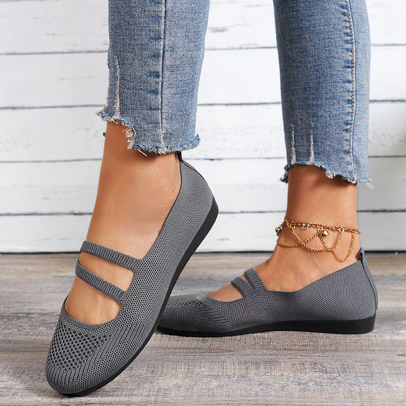 GS Low Mesh | Lage instappers met wreef bandjes en platte zool voor dames