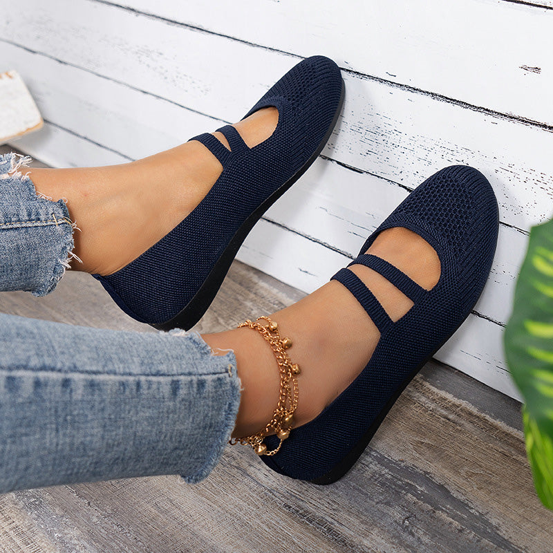 GS Low Mesh | Lage instappers met wreef bandjes en platte zool voor dames