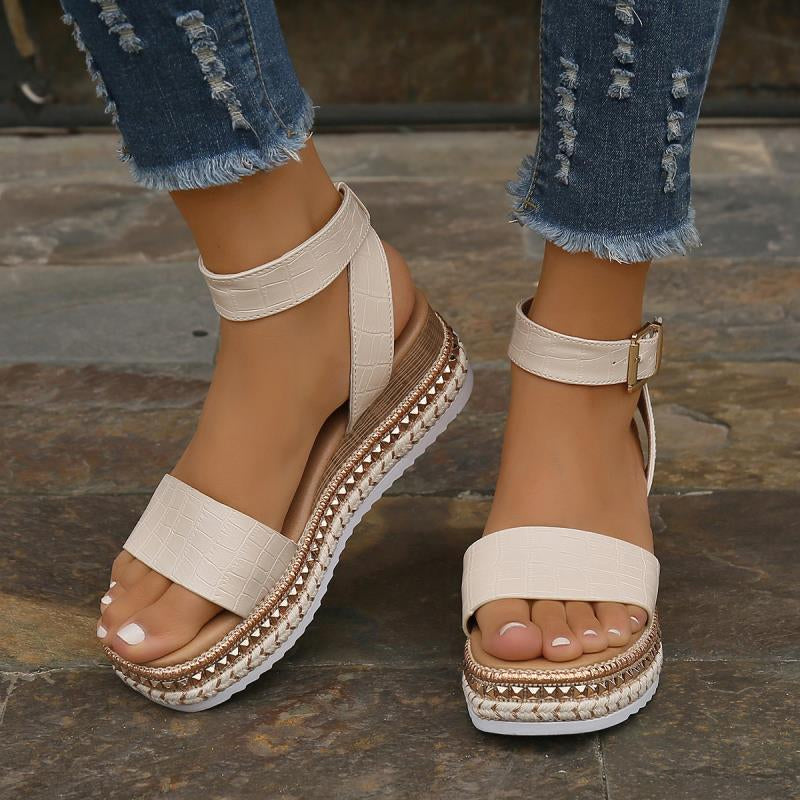 GS Platform Sandaal | Elegante platform sandalen met enkelbandje voor dames
