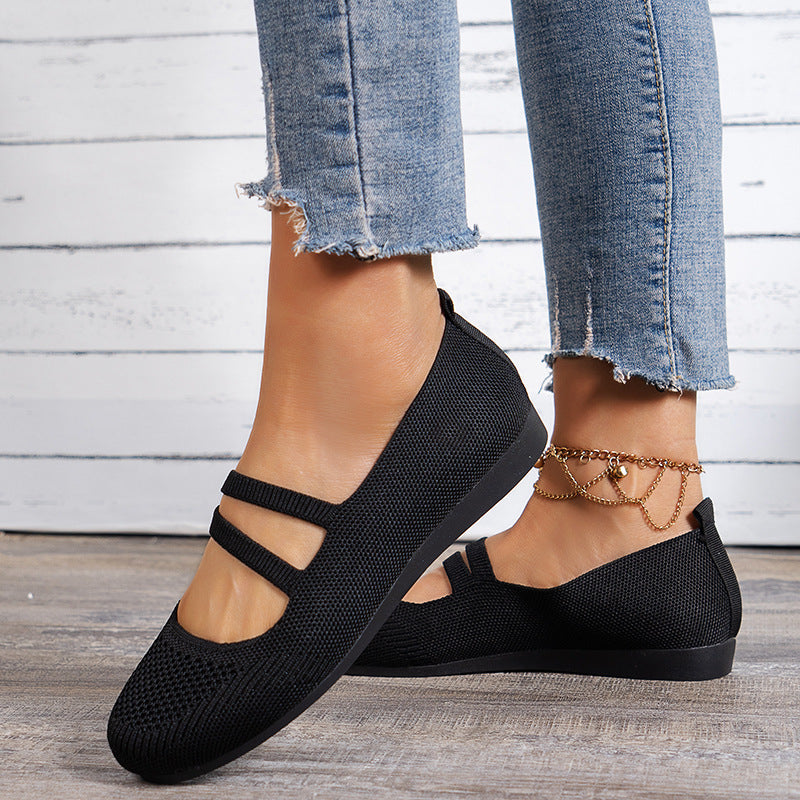 GS Low Mesh | Lage instappers met wreef bandjes en platte zool voor dames