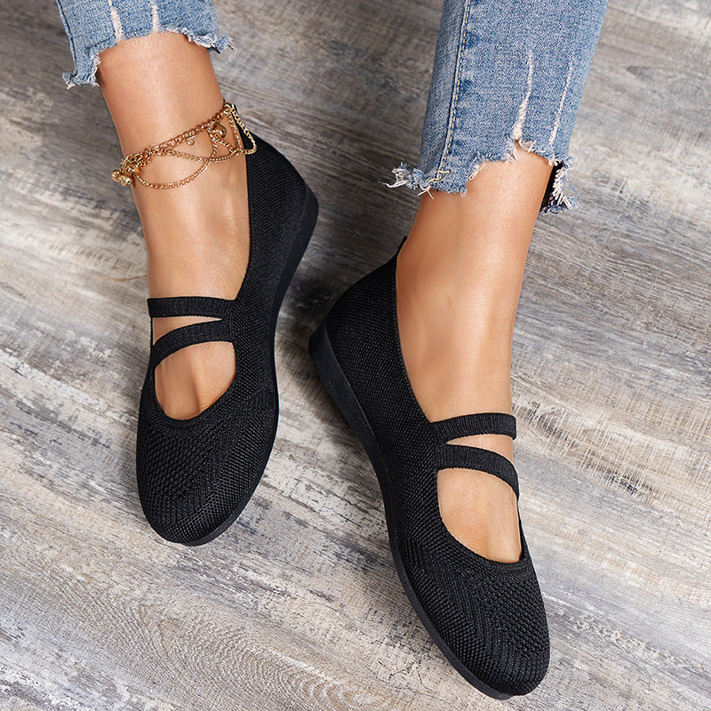 GS Low Mesh | Lage instappers met wreef bandjes en platte zool voor dames