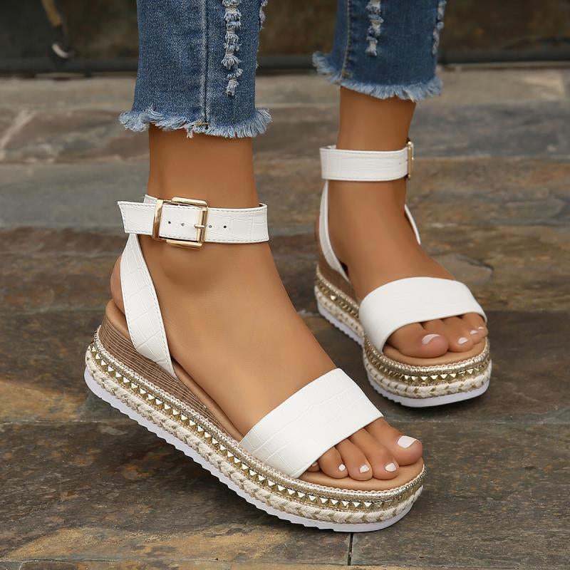 GS Platform Sandaal | Elegante platform sandalen met enkelbandje voor dames