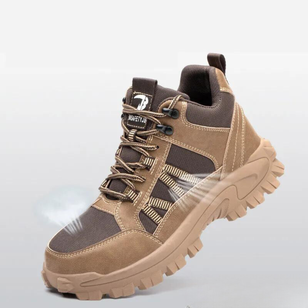 GS Safe Work | Half hoge comfortabele veiligheidsschoenen met dikke zool voor heren