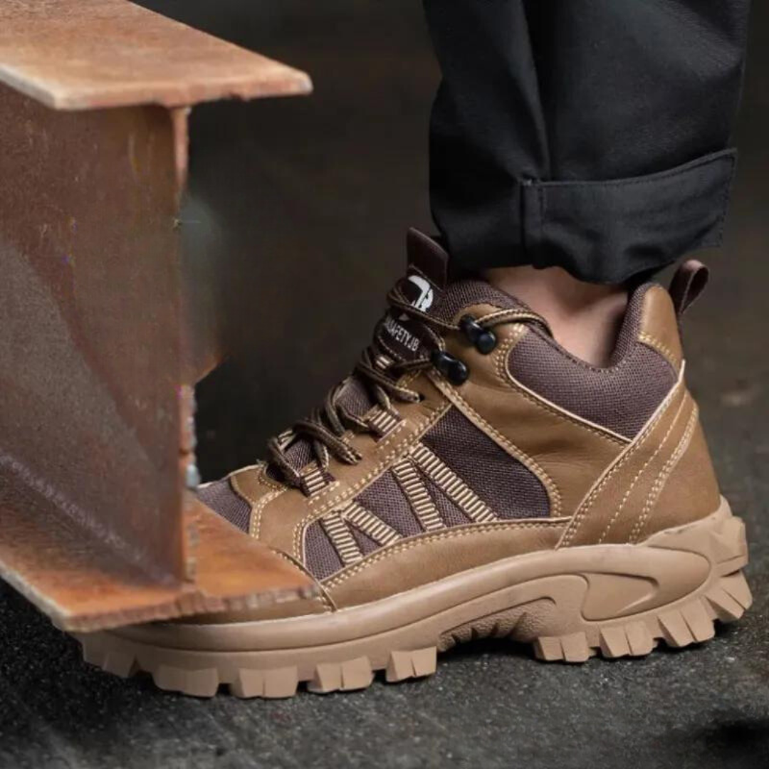 GS Safe Work | Half hoge comfortabele veiligheidsschoenen met dikke zool voor heren