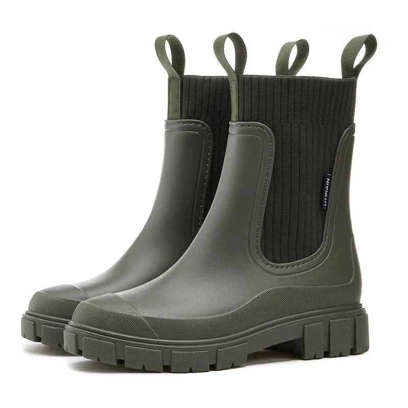 Regenlaarzen voor de herfst – Stijlvolle, warme, waterdichte rubberen laarzen met comfort voor dames