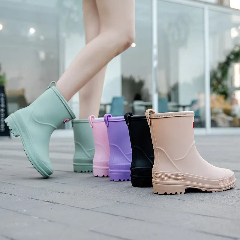 Regenlaarzen voor de herfst – waterdichte rubberlaarzen met antislipzool voor dames