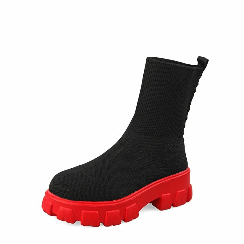 GS Knit Boot | Comfortabele geweven laars met dikke zool voor dames