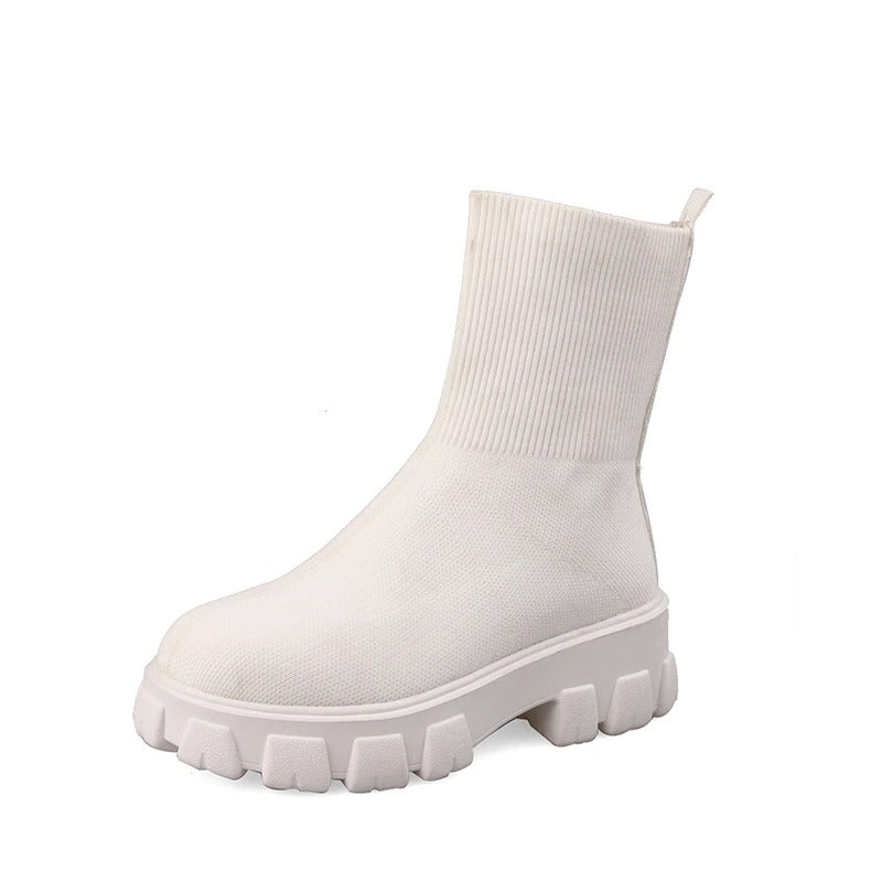 GS Knit Boot | Comfortabele geweven laars met dikke zool voor dames