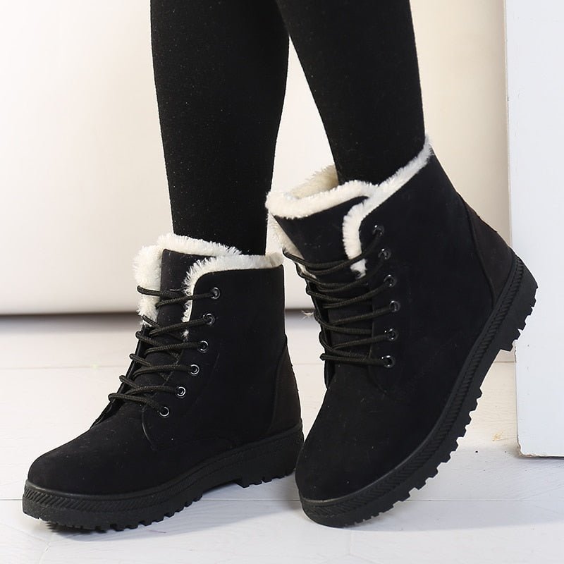 GS Fur Boot | Warm gevoerde winterlaazen met veters voor vrouwen