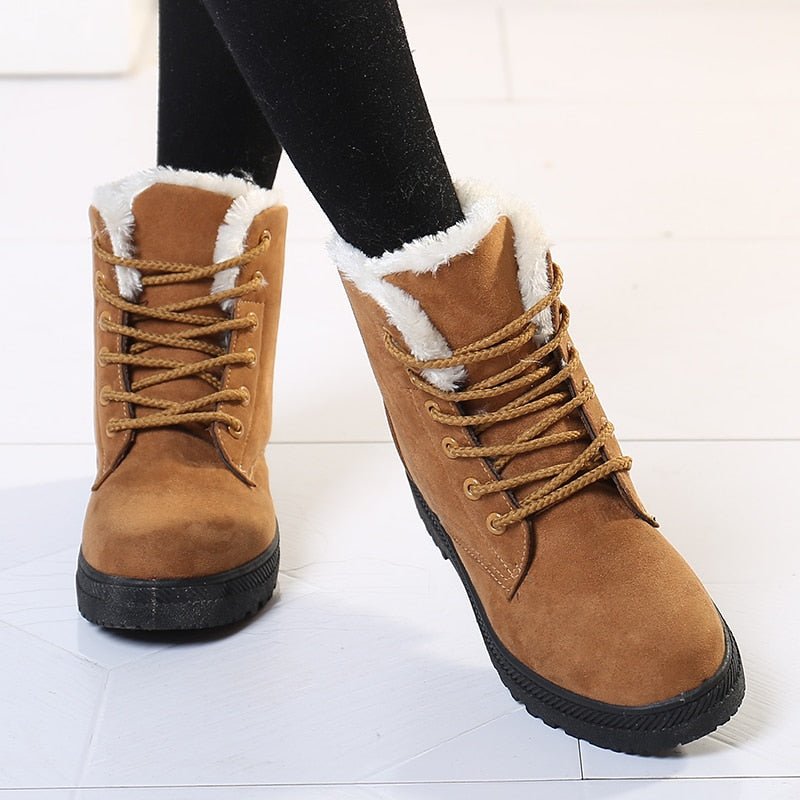 GS Fur Boot | Warm gevoerde winterlaazen met veters voor vrouwen