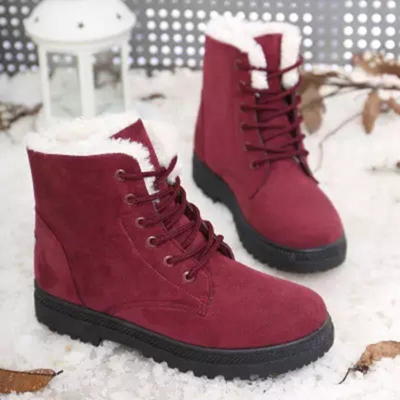 GS Fur Boot | Warm gevoerde winterlaazen met veters voor vrouwen