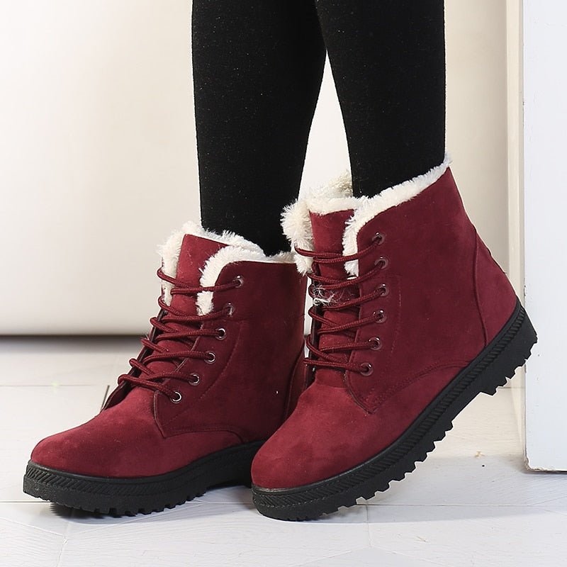 GS Fur Boot | Warm gevoerde winterlaazen met veters voor vrouwen