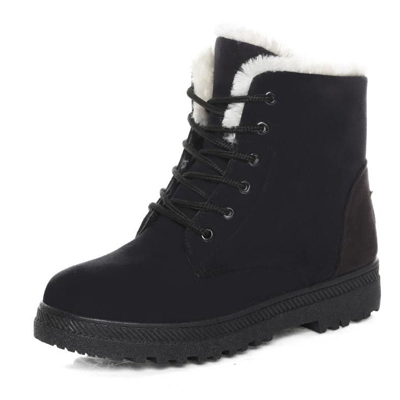GS Fur Boot | Warm gevoerde winterlaazen met veters voor vrouwen
