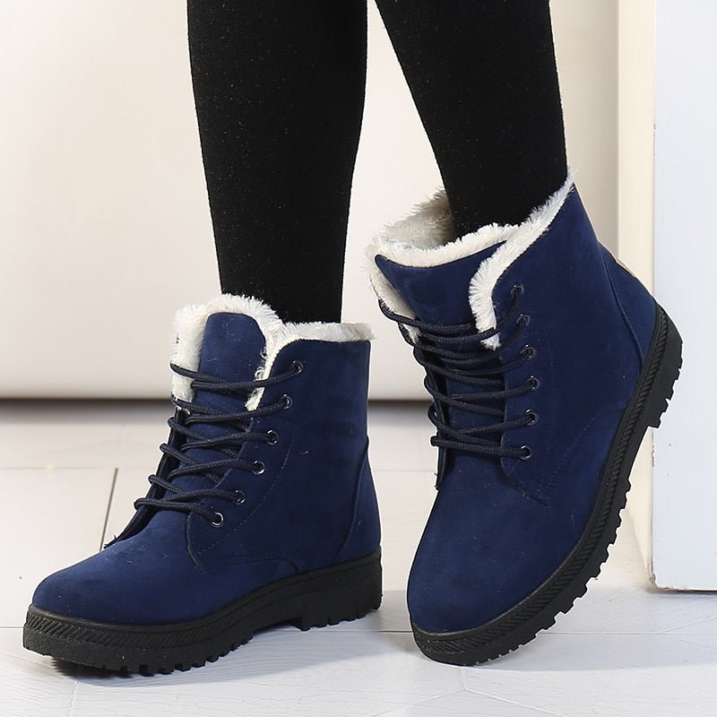GS Fur Boot | Warm gevoerde winterlaazen met veters voor vrouwen