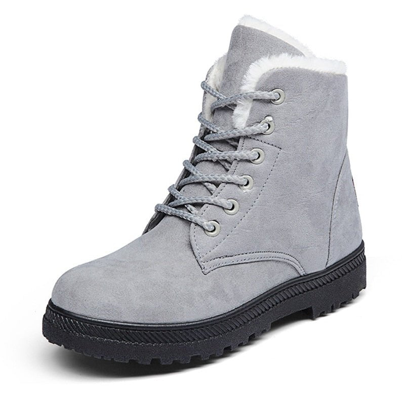 GS Fur Boot | Warm gevoerde winterlaazen met veters voor vrouwen