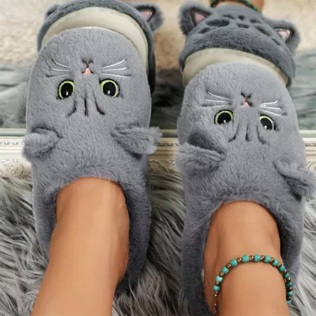 GS Cat Slide | Schattige warme pantoffels met katten print voor dames