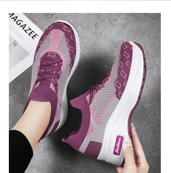 GS FlyKnit Run | Geweven sok sneakers met dikke ergonomische zool voor dames