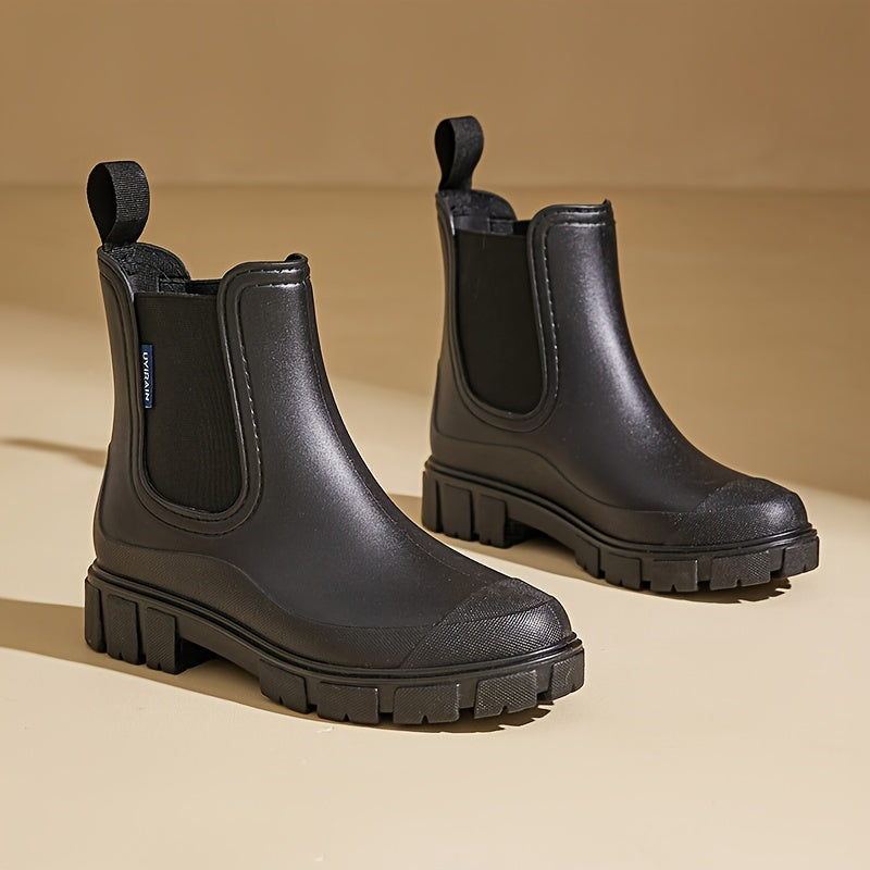Regenlaarzen voor de herfst – halfhoge waterdichte rubberlaarzen met antislipzool voor dames