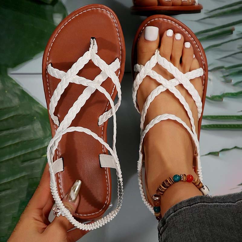 GS Slide | Luxe strand sandalen met gevlochten details voor dames