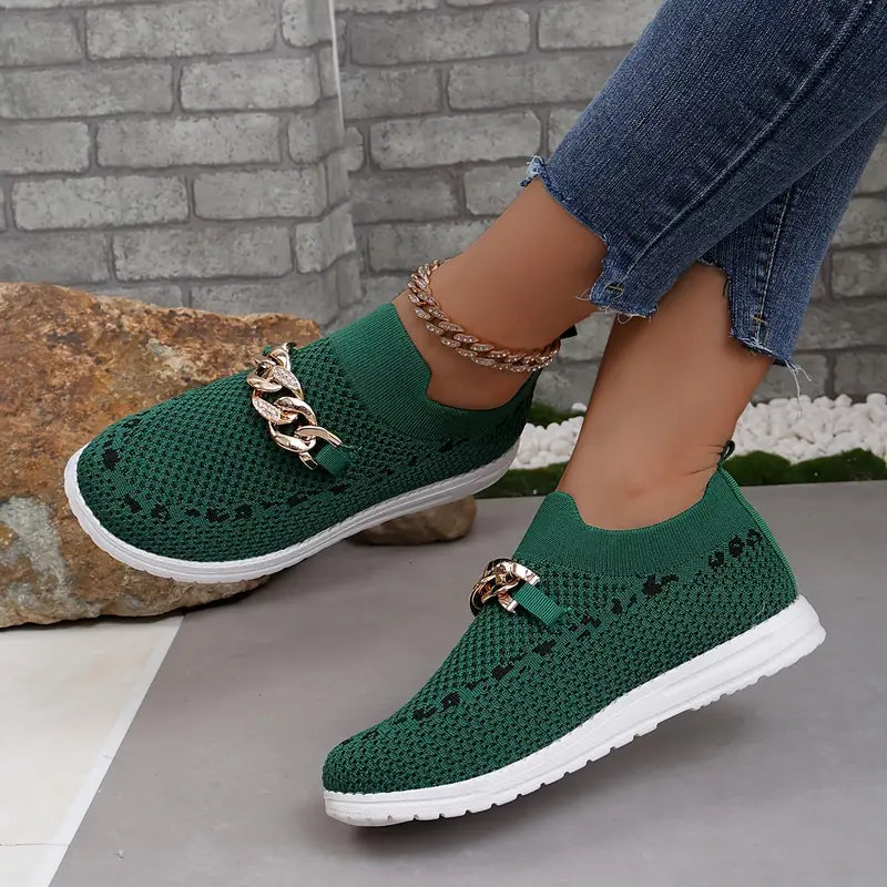 GS Chain Slide | Ademende slip-on sneakers met ketting detail voor dames