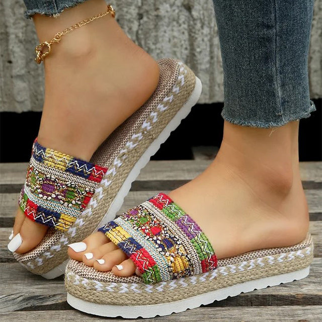 GS Slide | Luxe platform slippers met boho details voor dames