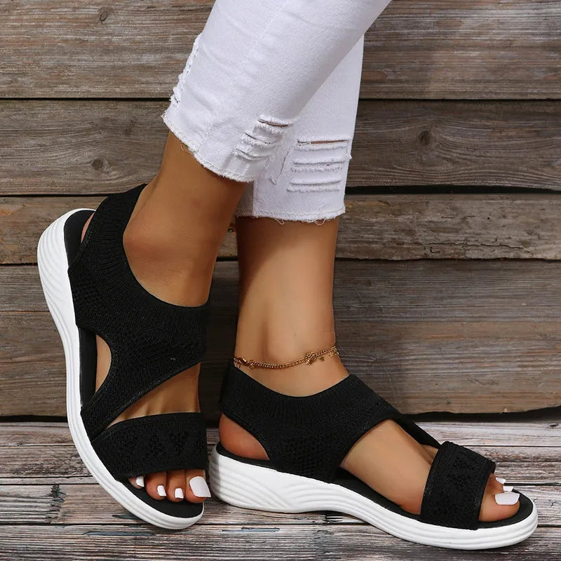 GS Knit Slide | Mesh sandalen met een breed voetbed voor dames