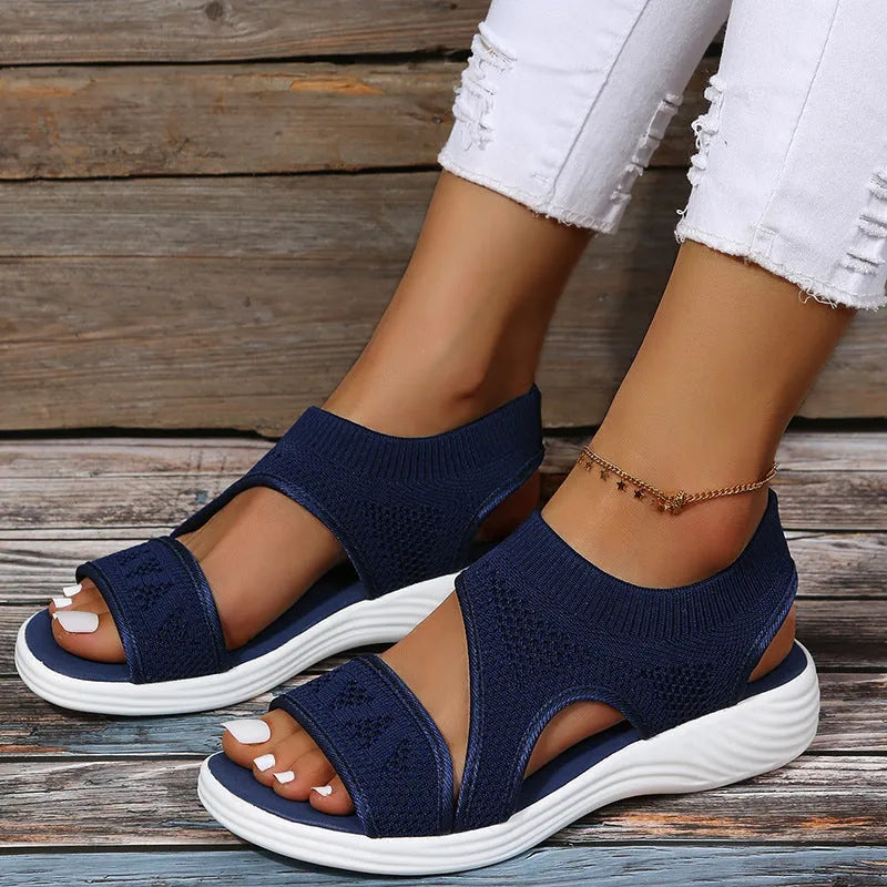 GS Knit Slide | Mesh sandalen met een breed voetbed voor dames