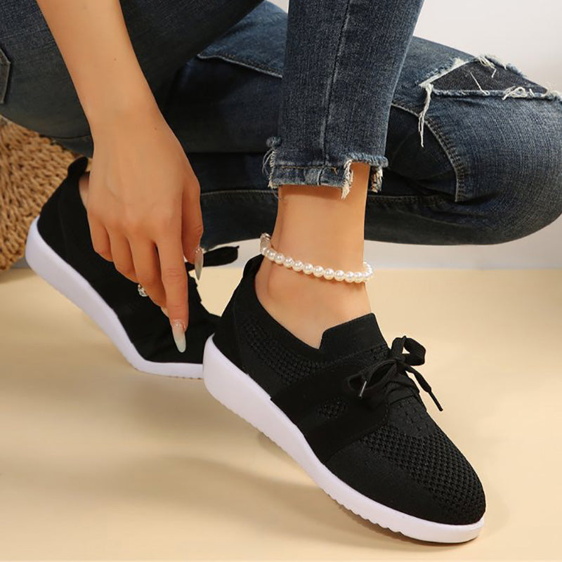 GS Knit Slide | Ademende mesh instap sneakers met veters voor dames