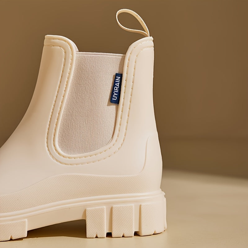 Regenlaarzen voor de herfst – halfhoge waterdichte rubberlaarzen met antislipzool voor dames
