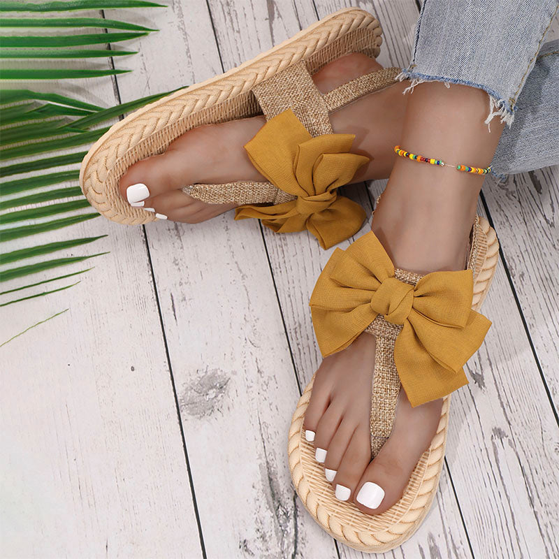 GS Beach Slide | Elegante strand sandalen met zacht voetbed en strik voor dames