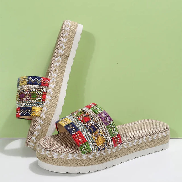 GS Slide | Luxe platform slippers met boho details voor dames