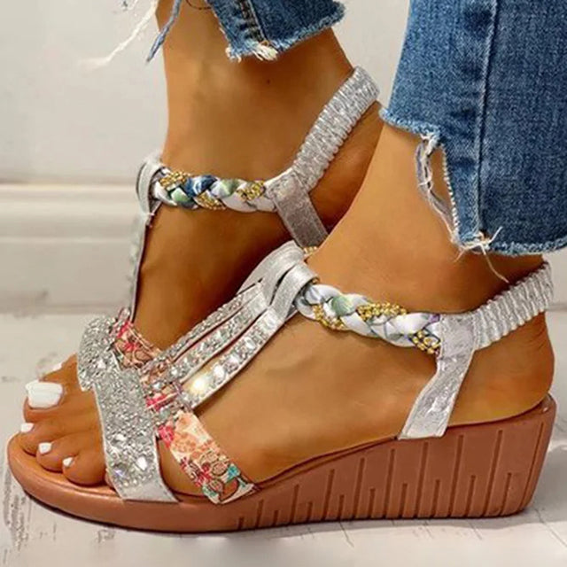 GS Slide | Elegante sandalen met sleehak en strass details voor dames