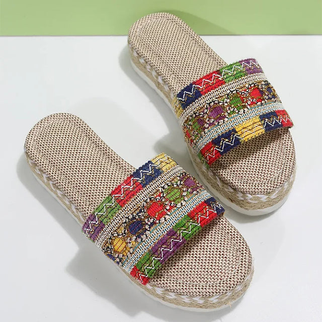 GS Slide | Luxe platform slippers met boho details voor dames