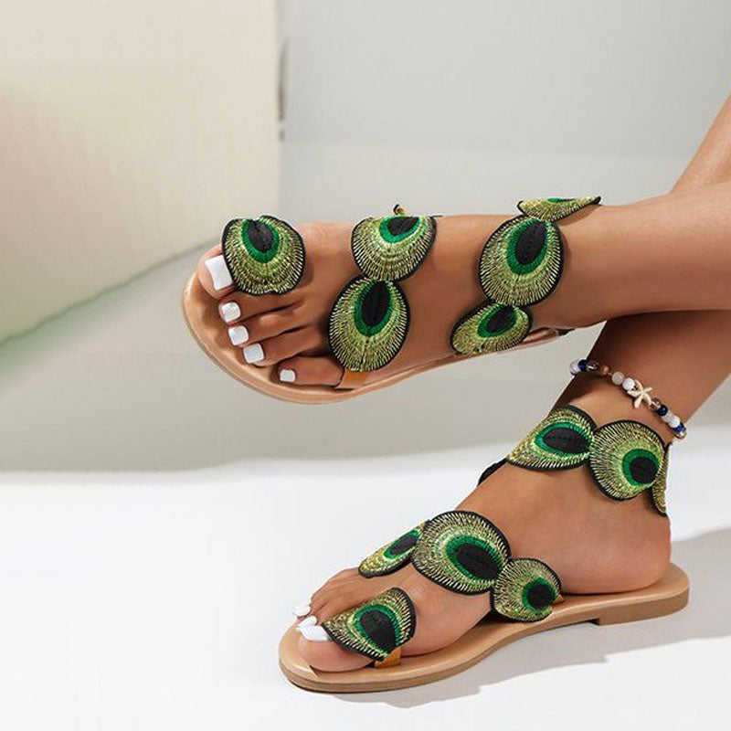 GS Beach Slide | Open sandalen met groene details voor dames